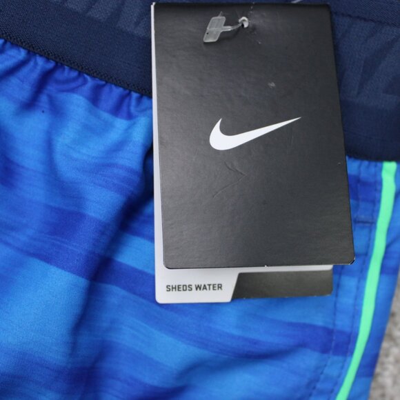 Nike Swim Board Shorts NWT Mens 2XL XXL Blue Geometric Mesh Lined Drawstring - Picture 12 of 15